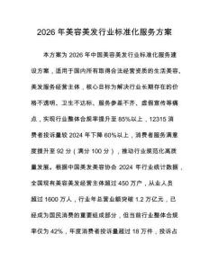 2026年美容美發行業標準化服務方案