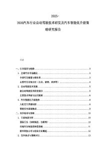 2025-2030汽車行業自動駕駛技術研發及汽車智能化升級策略研究報告