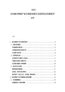 2025-2030航空物流產業市場狀況探討及投資機會發掘指導方針
