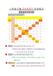 1003一年級下冊《百數(shù)表》專項練習(xí)