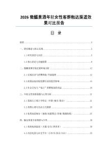 2026微醺果酒年輕女性客群觸達渠道效果對比報告