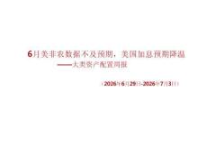 大類資產配置周報：6月美非農數據不及預期，美國加息預期降溫