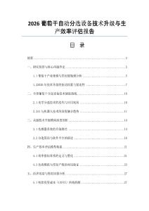 2026葡萄干自动分选设备技术升级与生产效率评估报告