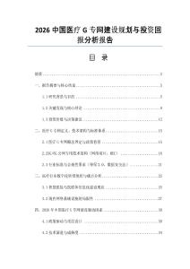 2026中国医疗G专网建设规划与投资回报分析报告