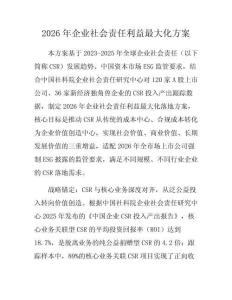 2026年企業社會責任利益最大化方案