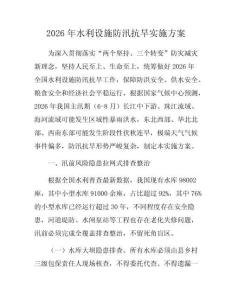 2026年水利設施防汛抗旱實施方案