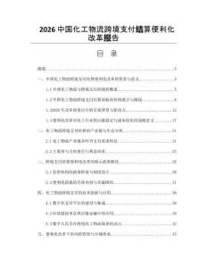 2026中國化工物流跨境支付結算便利化改革報告