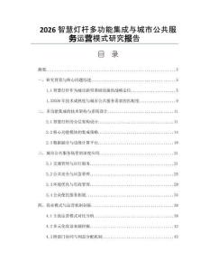 2026智慧燈桿多功能集成與城市公共服務(wù)運(yùn)營模式研究報(bào)告