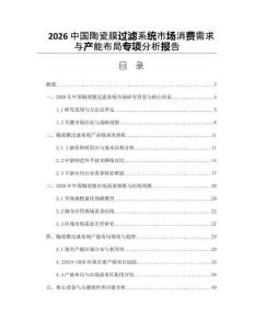 2026中國陶瓷膜過濾系統市場消費需求與產能布局專項分析報告