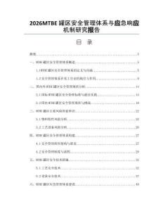 2026MTBE罐區(qū)安全管理體系與應(yīng)急響應(yīng)機(jī)制研究報(bào)告