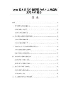 2026实木家具行业劳动力成本上升应对策略分析报告