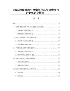 2026跨境电商平台竞争格局与消费者行为变化研究报告