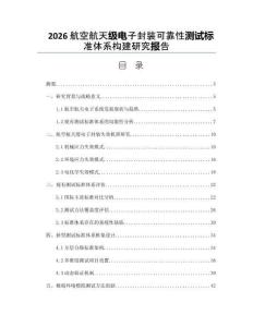 2026航空航天級電子封裝可靠性測試標準體系構建研究報告