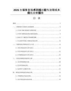 2026土壤修复技术路线比较与治理成本优化分析报告