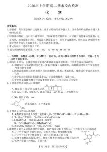 湖南省部分学校2025-2026学年下学期高二期末校内检测 化学试卷