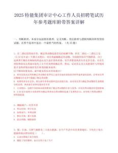 2025特能集团审计中心工作人员招聘笔试历年参考题库附带答案详解