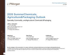 【摩根大通】2026年夏季化工、農(nóng)業(yè)化學品及包裝行業(yè)展望