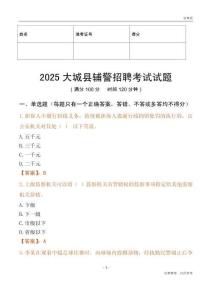 2025大城輔警試題