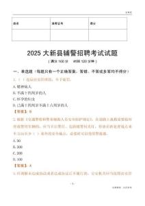 2025大新輔警試題