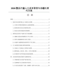 2026饮品行业人工成本管控与自动化替代方案