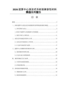2026超算中心浸沒式冷卻液兼容性材料篩選指南報告