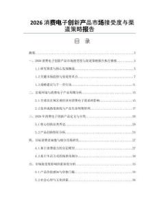 2026消费电子创新产品市场接受度与渠道策略报告