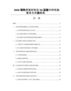 2026导热界面材料在5G设备中的性能要求与市场格局