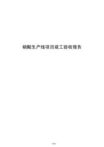 硝酸生产线项目竣工验收报告