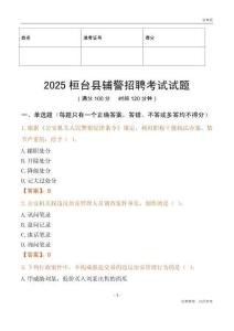 2025桓臺輔警試題