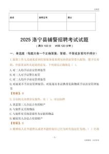 2025洛寧輔警試題
