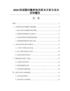 2026跨境飲料電商物流解決方案與成本控制報告