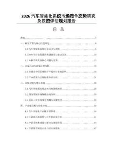 2026汽車智能化系統(tǒng)市場競爭態(tài)勢研究及投資評估規(guī)劃報告