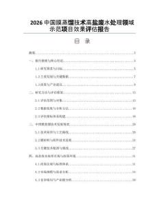 2026中国膜蒸馏技术高盐废水处理领域示范项目效果评估报告