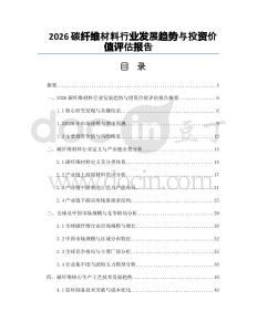 2026碳纖維材料行業發展趨勢與投資價值評估報告