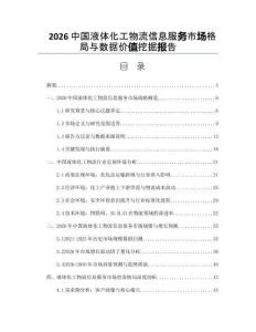 2026中國(guó)液體化工物流信息服務(wù)市場(chǎng)格局與數(shù)據(jù)價(jià)值挖掘報(bào)告