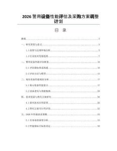 2026警用設備性能評估及采購方案調整計劃