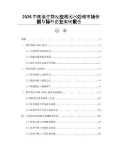 2026中国膜生物反应器污水处理市场份额与标杆企业案例报告