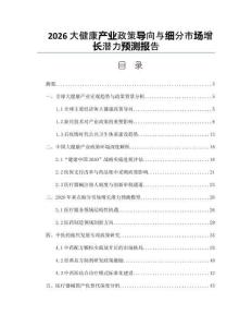 2026大健康产业政策导向与细分市场增长潜力预测报告