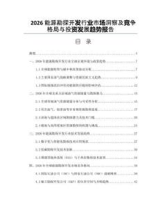 2026能源勘探開發(fā)行業(yè)市場洞察及競爭格局與投資發(fā)展趨勢報告