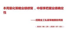 私募策略跟蹤周報：本周量化策略業績修復，中報季把握業績確定性