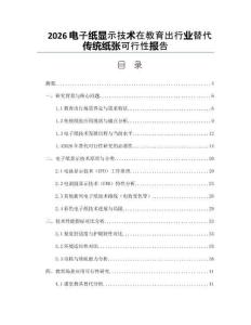 2026電子紙顯示技術在教育出行業(yè)替代傳統(tǒng)紙張可行性報告