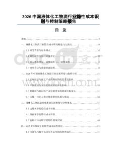 2026中國液體化工物流行業隱性成本識別與控制策略報告