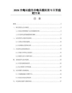 2026充電站應急供電系統配置與災害應對方案