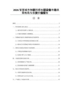2026智慧城市物聯網感知層設備市場供需格局與投資價值報告