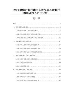 2026电缆行业技术工人流失率与职业技术培训投入产出分析