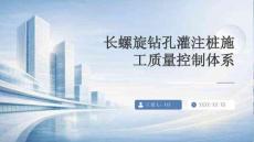 长螺旋钻孔灌注桩施工质量控制