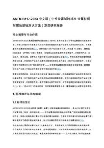 ASTM B117-2023 中文版（中性鹽霧試驗標準 金屬材料耐腐蝕基礎測試方法）深度研究報告