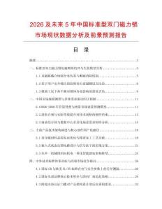 2026及未來5年中國標準型雙門磁力鎖市場現狀數據分析及前景預測報告