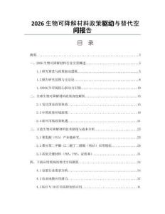 2026生物可降解材料政策驅(qū)動(dòng)與替代空間報(bào)告