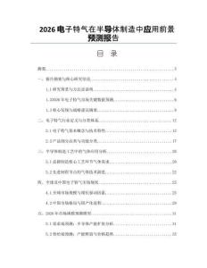 2026電子特氣在半導(dǎo)體制造中應(yīng)用前景預(yù)測報告